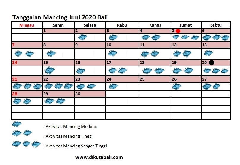 Kalender mancing juni 2021